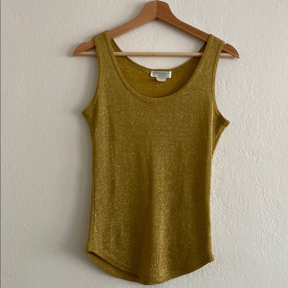 Vintage Gold Sleeveless scoop neck Tank Top